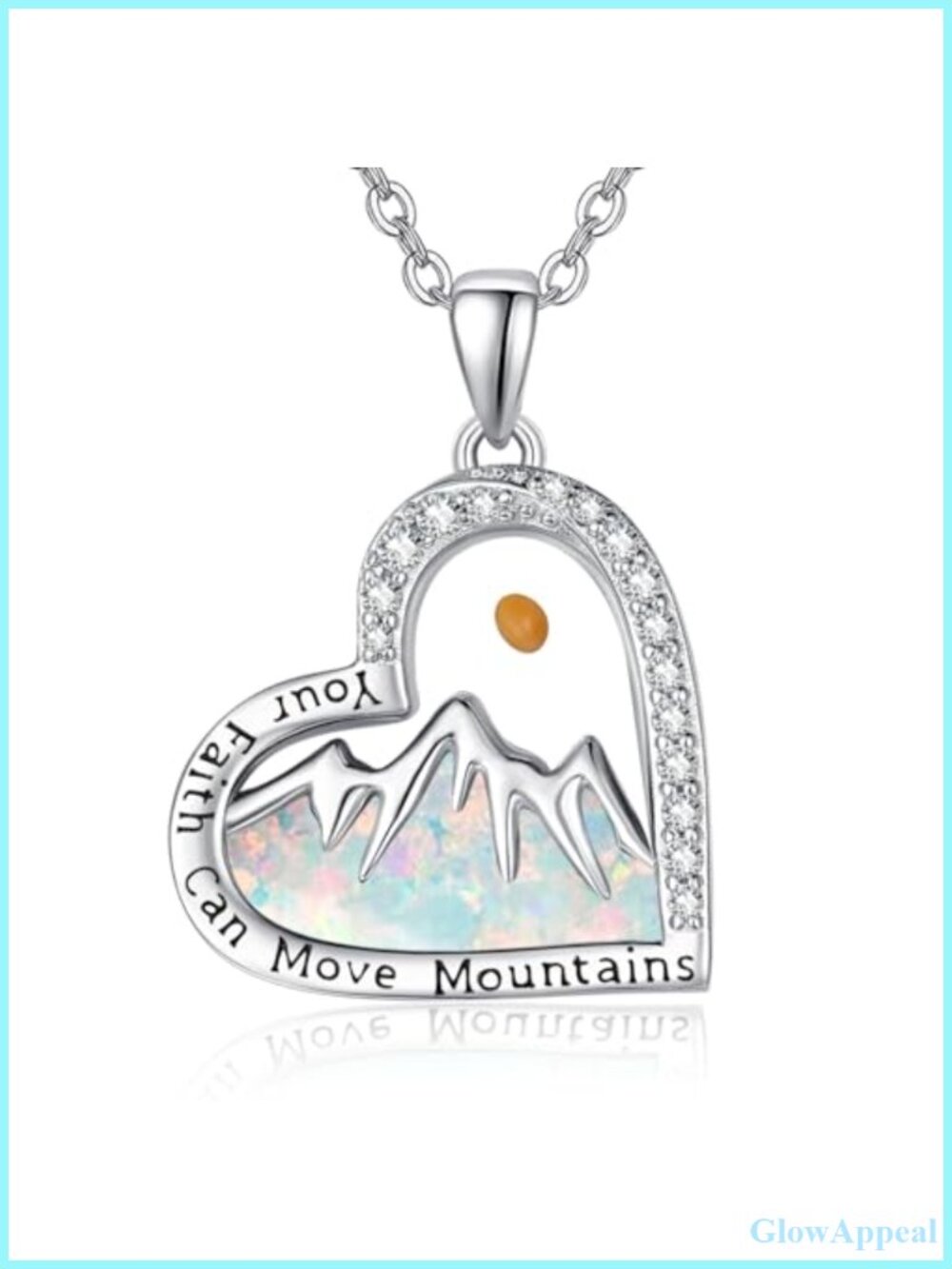 Sterling Silver Mustard Seed Heart Necklace Christian Faith Pendant Gift